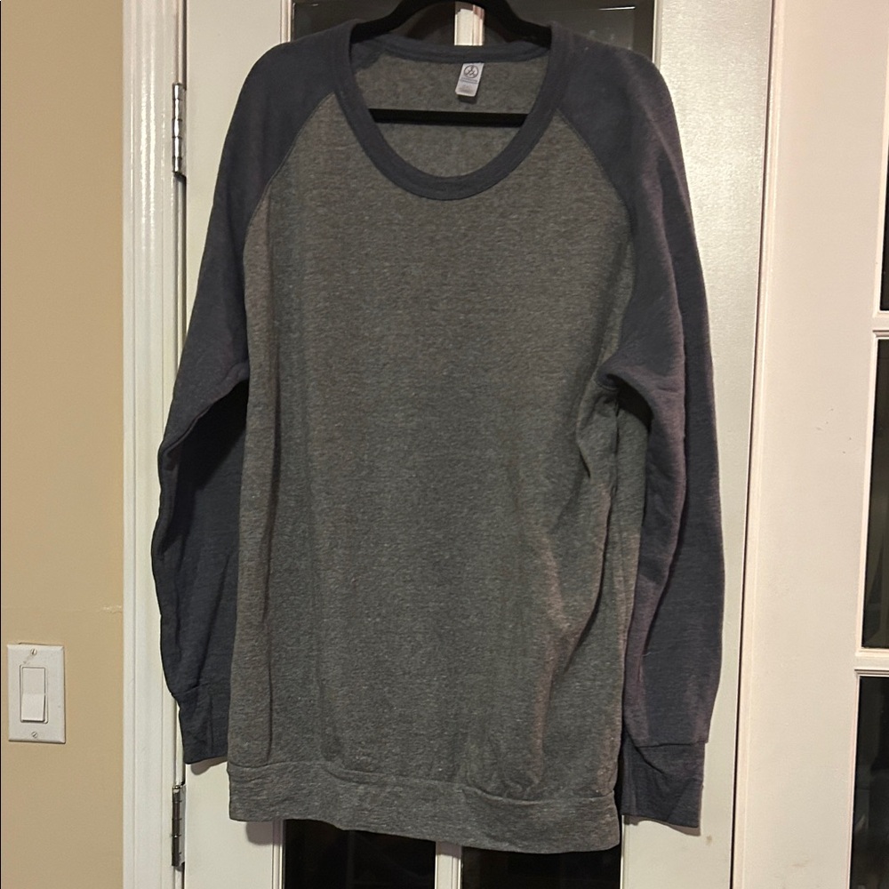 Alternative Apparel Men's Gray 2-toned Crewneck Sweater 3X
